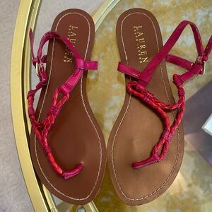 Lauren Ralph Lauren Fuchsia and Red Sandals
